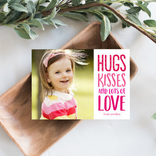 Hugs Kisses Kärlek Alla hjärtans dagskort Julkort