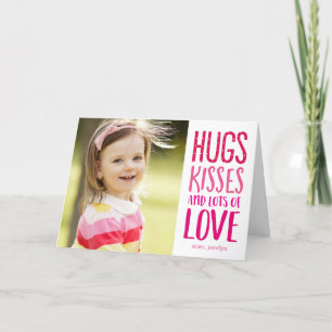 Hugs Kisses Kärlek Valentine Day Foto Card Helgkort