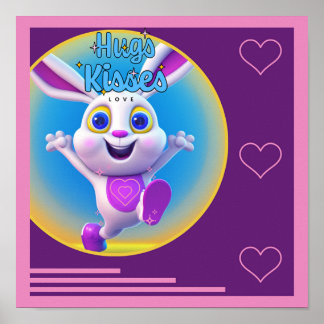 Hugs Kisses & Kärlek Wall Bild Poster