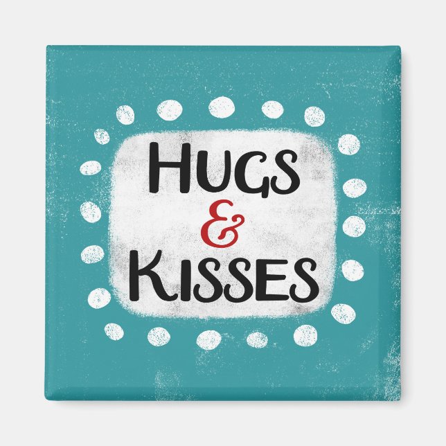 Hugs & Kisses-kylskåp, magnet (Framsidan)