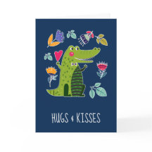 Hugs & Kisses. Lönsam krokodildag Alla hjärtans da