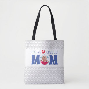 Hugs Kisses Mamma Anpassningsbar Photo Tote Tygkasse