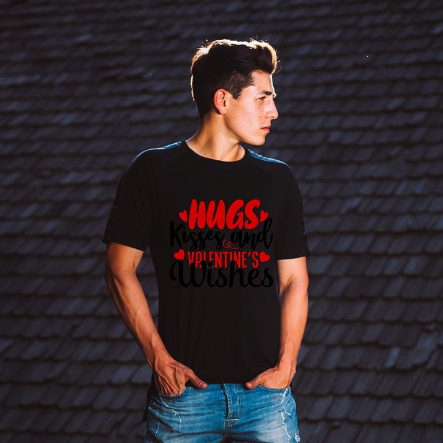 Hugs kisses och Valentines önskemål T Shirt (Skapare uppladdad)