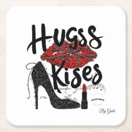Hugs & Kisses Pappersunderlägg (6) Av Gaile Underlägg Papper Kvadrat
