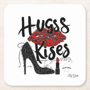 Hugs & Kisses Pappersunderlägg (6) Av Gaile Underlägg Papper Kvadrat