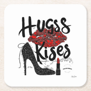 Hugs & Kisses Pappersunderlägg (6) Av Gaile Underlägg Papper Kvadrat