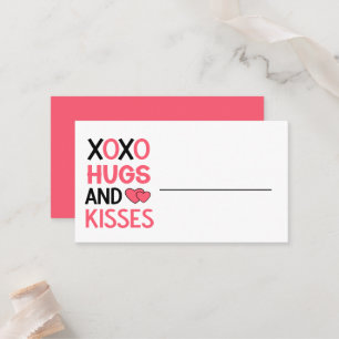 Hugs Kisses Romantic Bröllop Rosa Möhippa Placeringskort