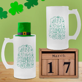 Hugs, Kisses & Shamrock Önskemål St. Patrick's Day Frostat Ölglas