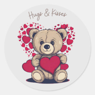 Hugs & Kisses Sticker Runt Klistermärke