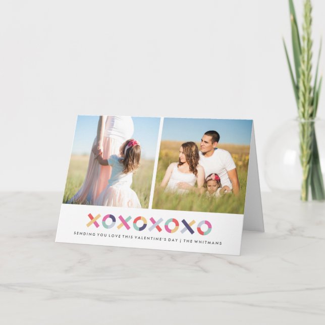 Hugs + Kisses Valentine Day Card - Powder Helgkort (Framsida)