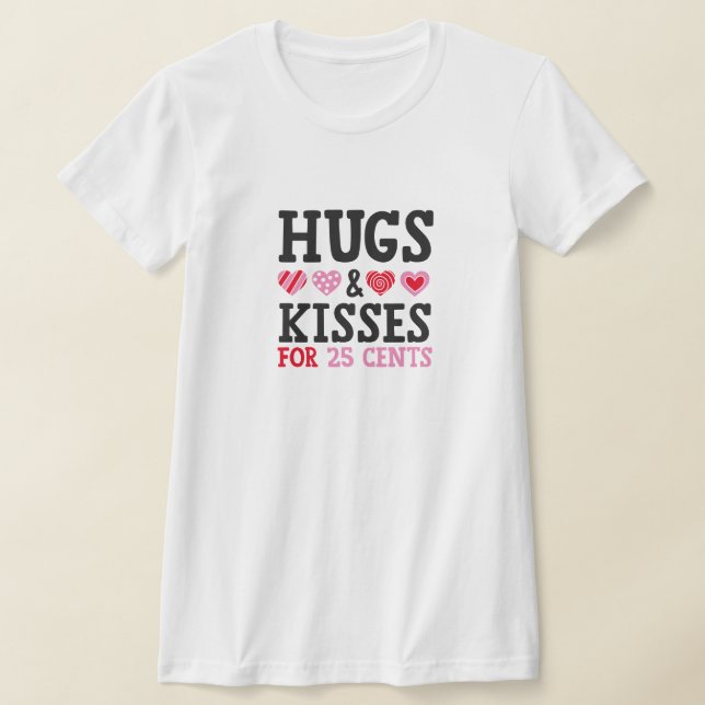 HUGS & KISSES- Valentine Hearts Gift T-Shirt (Laydown)