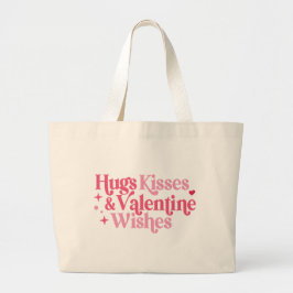 Hugs Kisses Valentine Önskemål Tote Bag Jumbo Tygkasse