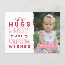 Hugs & Kisses & Valentines Önskemål Helg Vykort