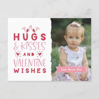 Hugs & Kisses & Valentines Önskemål Helg Vykort