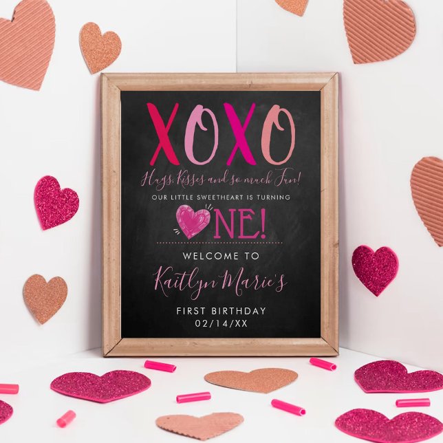 Hugs & Kisses (XOXO) Alla hjärtans dag 1:a födelse Poster (Skapare uppladdad)