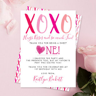 Hugs & Kisses (XOXO) Alla hjärtans dag 1:a födelse Tack Kort