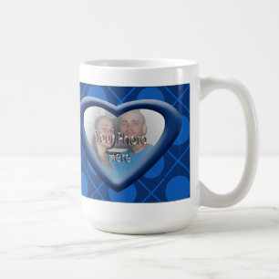 Hugs & Kisses XOXO Heart Photo Mugg Blue