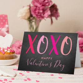 Hugs & Kisses (XOXO) Modern Alla hjärtans dag Helgkort