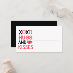 Hugs Kisses XOXO Möhippa Black Bröllop Placeringskort