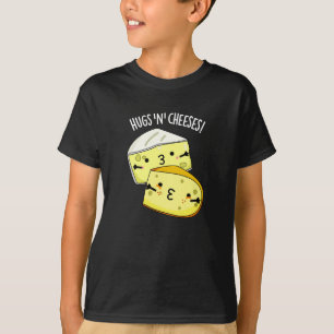 Hugs och Cheeses Funny Cheese Pun Mörk BG T Shirt