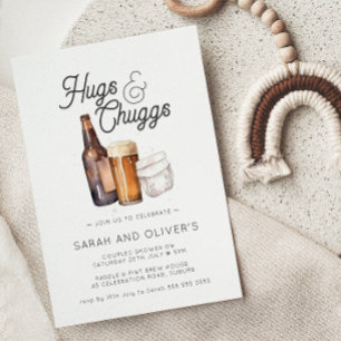 Hugs och Chuggs Beer & Diaper Par Baby Shower Inbjudningar