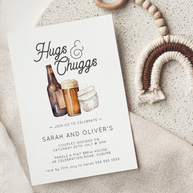 Hugs och Chuggs Beer & Diaper Par Baby Shower Inbjudningar (Skapare uppladdad)