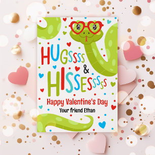 Hugs och Hisses Snake Valentine Classroom Card Inbjudningar