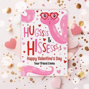 Hugs och Hisses Snake Valentine Classroom Card Inbjudningar