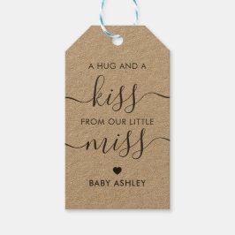 Hugs och Kiss från The Little Miss, Baby Shower Presentetikett