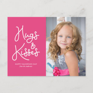 "Hugs och Kisses" Alla hjärtans dagfoto Helg Vykort