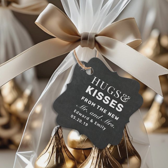 Hugs och Kisses Chocolate Bröllop Gåvor Etiketter (Skapare uppladdad)