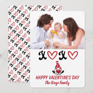 Hugs och Kisses Family Porträtt Valentine Day Julkort
