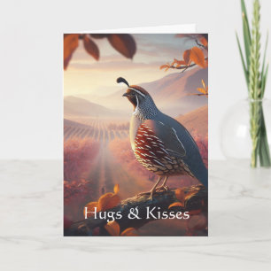 Hugs och Kisses från en som missa dig Quail Kort