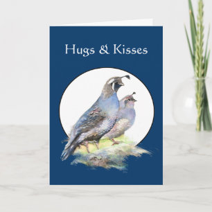 Hugs och Kisses från en som missa dig Quail Kort