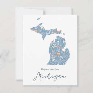 Hugs och Kisses från Michigan Julkort