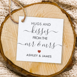 Hugs och Kisses från Mr. och Mrs Märkre Terracotta Gåvor Etiketter