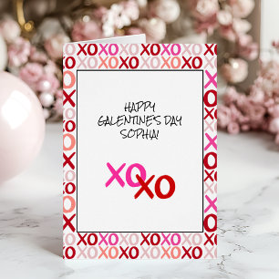 Hugs och Kisses Galentines XOXO BFF-mappat kort