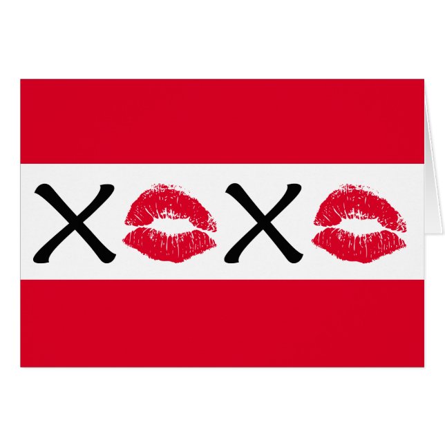 Hugs och Kisses Hälsningskort (Framsidan Horizontal)