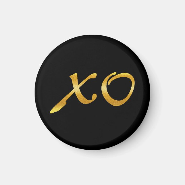 Hugs och Kisses i Guld Magnet (Framsidan)
