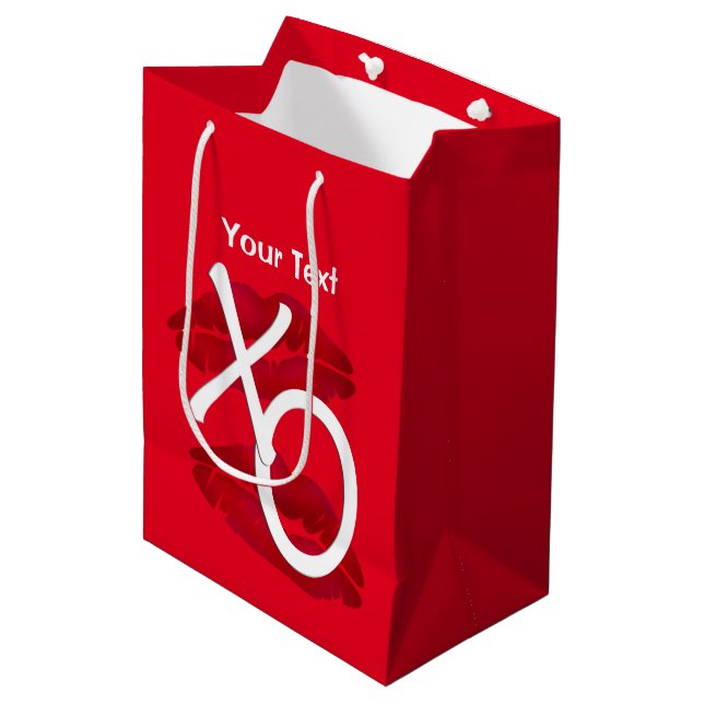 Hugs och Kisses Kärlek Medium Gift Bag (Framsidan Vinklad)