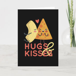 Hugs och Kisses Kärlek Pizza Banana Kort