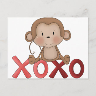 Hugs och Kisses monkey Vykort
