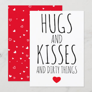 Hugs och Kisses och Dirty sak lustig Valentine's Julkort
