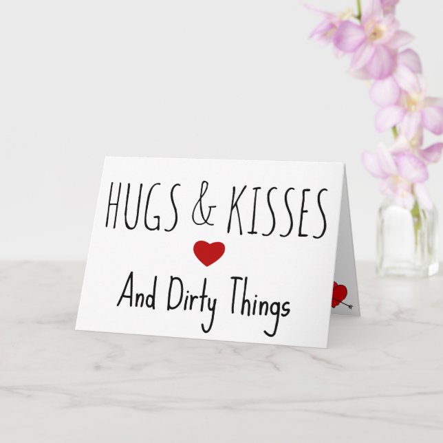 Hugs och Kisses och Dirty sak lustig Valentine's Kort (Orkide)