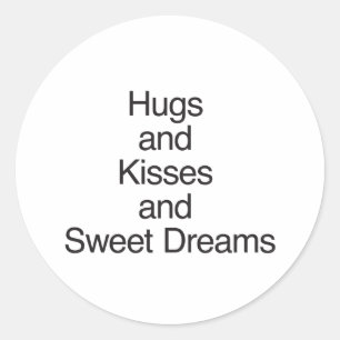 Hugs och Kisses och Sweet Dreams Runt Klistermärke