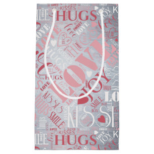 Hugs och Kisses Ord Cloud Rosa/Silver ID286