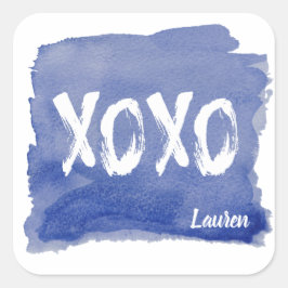 Hugs och Kisses | Personlig Sticker Fyrkantigt Klistermärke