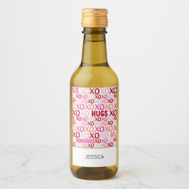 Hugs och Kisses Rosa Red Galentine XOXO Girlkompis Vinetikett