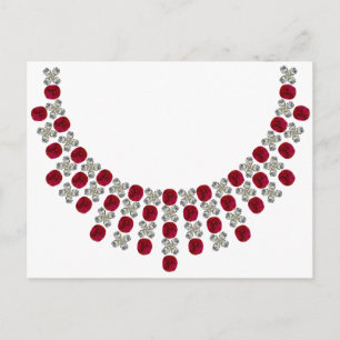 Hugs och Kisses Ruby Necklace Vykort