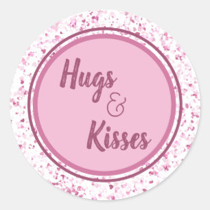 Hugs och Kisses Runt Klistermärke
